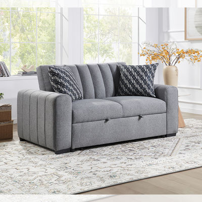 フルサイズのカバーチブルスリーパーソファベッド, 調節可能な背筋付きの快適な引き上げ式ベッド, フートンソファベッド, グレーファブリック